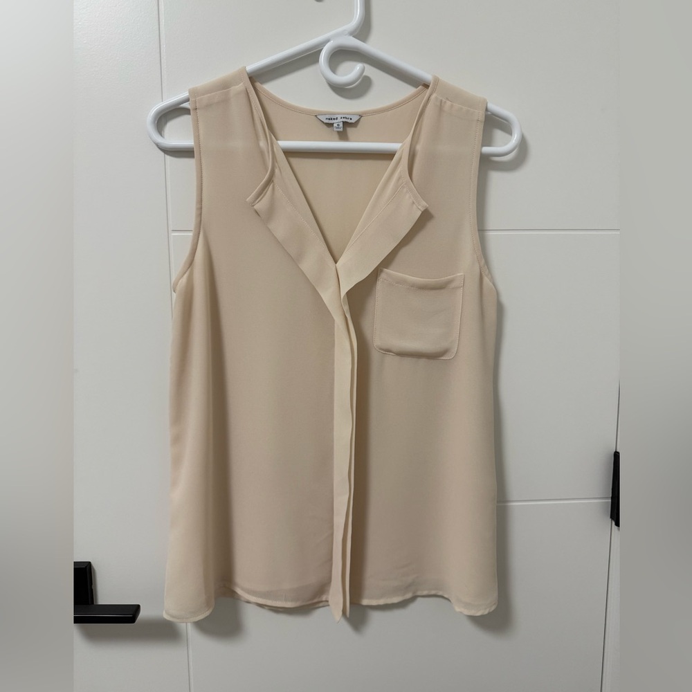 Sleeveless Cream lightweight Blouse